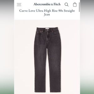 NWT Abercrombie & Fitch Curve Love Ultra High 90s Straight Jeans